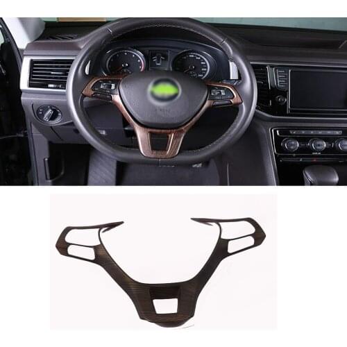 For Volkswagen T-Cross T-ROC Teramont Tiguan 2018-2020 Passat CC 2019 Steering Wheel Insert Trim Cover Sticker Interior Ornament