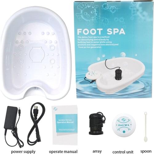 Home Mini Detox Foot Spa Bath Machine Cell Ion Cleanse device Ionic Detox Foot Bath Basin Array Aqua Spa Relax Massager