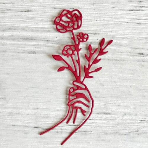 Holding Flowers Clear Stamps Embossing Mould, DIY Printing Carbon Steel Mould for Card Making and Scrapbooking