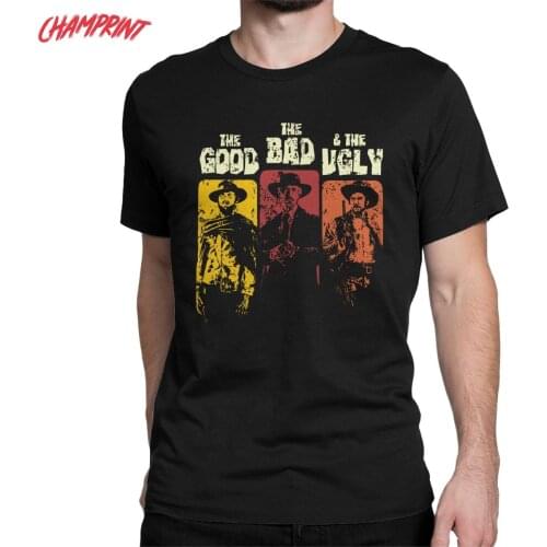 The Good The Bad And Ugly T-Shirt Men O Neck 100% Cotton T Shirts Cowboy Blondie Angel Short Sleeve Tee Shirt Gift Clothing