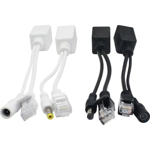 POE Adapter cable RJ45 Injector Splitter Kit Tape Screened Passive Power Over Ethernet12-48v Synthesizer Separator Combiner