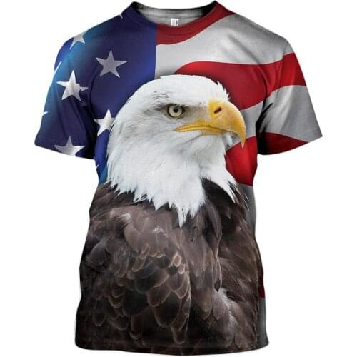 Hot sale clothing USA American Flag Eagle Print Fashion Men women Short Sleeve 3d T-Shirt/streetwear plus Size