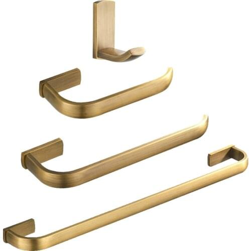 Leyden Wall Mounted 4pcs Single Towel Bar Holder Toilet Paper Holder Towel Ring Robe Hook Bathroom Accessories Set