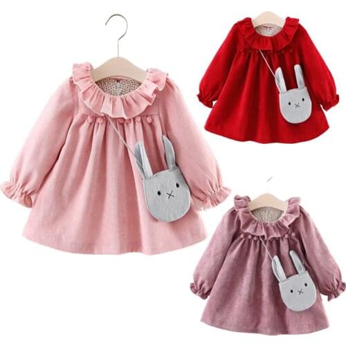 Baby Girls Princess Dress Autumn 2021 Spring Children A-Line Long Sleeve Dress for Girl Kids Dress Cute Children Clothing 6-24M