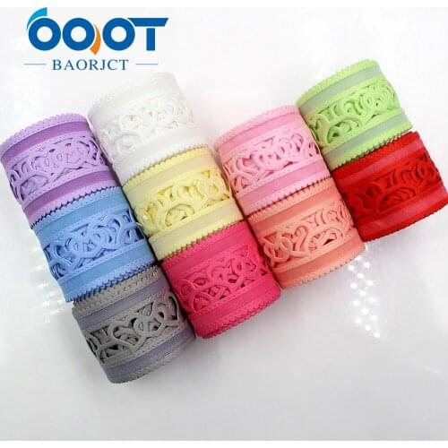 OOOT BAORJCT 17122317 hot sale 40 mm 10 yards hollow Flowers satin ribbon, DIY handmade materials,Clothing accessories