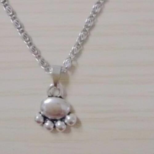 New Fashion Jewelry Vintage Antique Silver Color Cute dog paw prints Charms Pendant Necklace