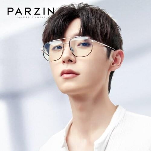 PARZIN Blue Light Glasses Men Computer Gaming Vintage Glasses Women Optical Frames Square Eyewear Lentes Opticos Para Mujer