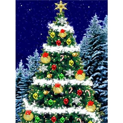 Full Square Diamond Art Kits Winter Rhinestones Diamond Embroidery Cross Stitch Christmas Tree 5D DIY Mosaic Decortion
