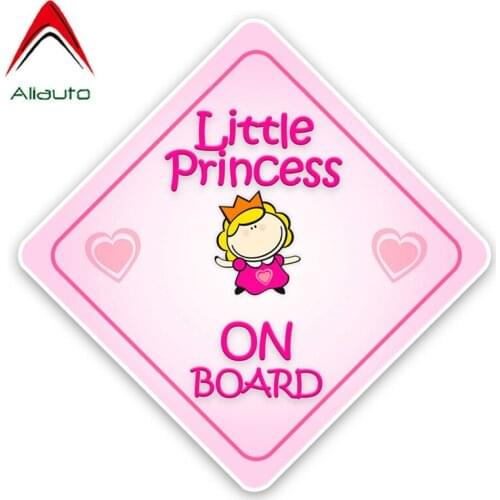 Aliauto Warning Sign Car Sticker Little Princess Baby on Board Colored Cover Scratch Anti-UV Decal PVC Decoration,15cm*15cm