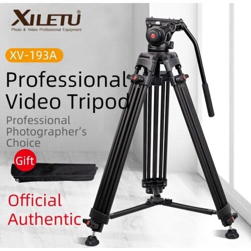 XILETU XV-193A Professional Video Tripod Stand w Hydraulic Damping Fluid Tripod Head For SLR DV Video Long Focus Lens Camera