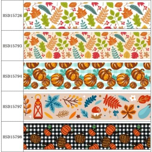 22MM 25MM 38MM 50MM 75mm Printed Pattern on Grosgrain Ribbon for diy ribbon