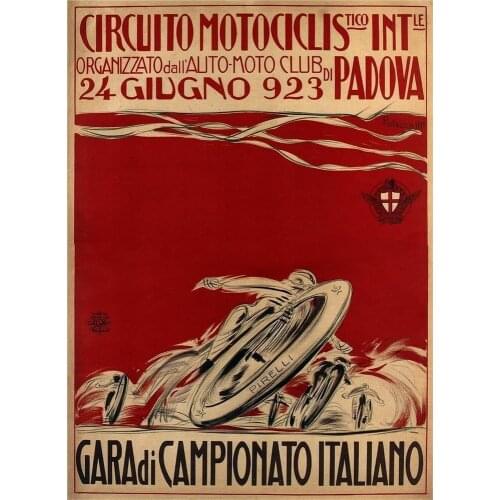 Circuito Motociclistico - Motorcycle Racing 1923 LARGE METAL TIN SIGN POSTER