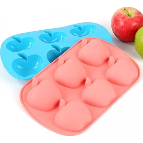 6 Apple Shape Silicone Cake Mold Fondant DIY Chocolate Mold Candy Pudding Soap Mould Pastry Tools Kitchen Cake Decorating