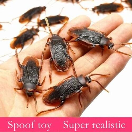 10Pcs Halloween Gadget Plastic Kakkerlakken Joke Decoratie Props Rubber Speelgoed Gags Speelgoed Plastic Bugs Kakkerlak