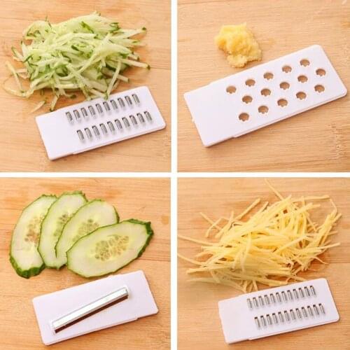 5 in 1 Stainless Steel Vegetable Grater Slicing Mandoline Vegetable Cutter Multifunctional Adjustable Carrot Grater Onion Dicer
