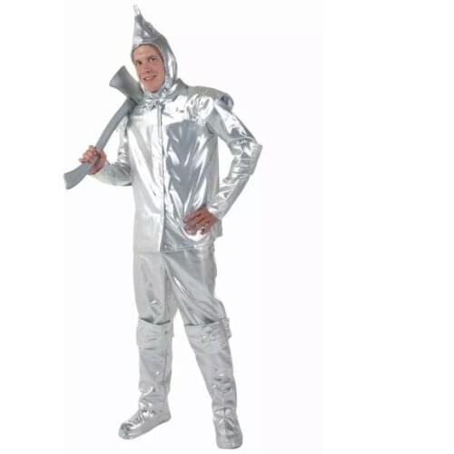 Tinhead Cosplay Costumes Hat Top Pants Footstraps 4PCS Adult Set Halloween Cos Men DG Cosplay Silver Set Carnival Disguisement