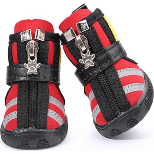 Reflective Stripes Dog Shoes Breathable Mesh Small Dog Sports Boots Puppy Pet Shoes For Teddy Chihuahua