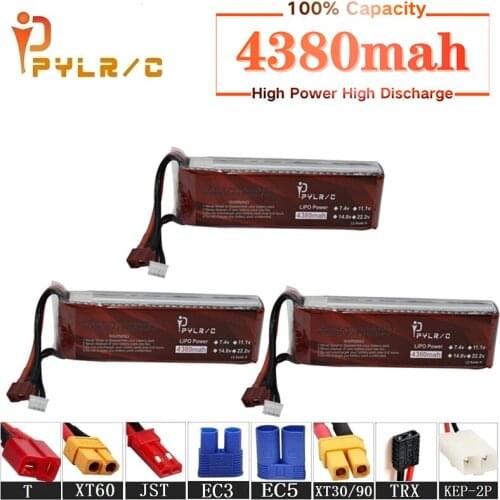 High Rate 11.1v 4380mAh Lipo Battery For RC Helicopter Parts 3s Lithium battery 11.1v 45C RC Cars Airplanes Drone Battery T/XT60