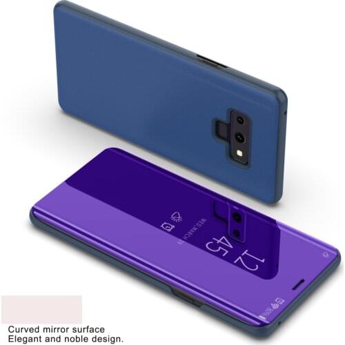 Note9 Smart Flip Stand Mirror Case For Samsung Galaxy Note 9 Case Clear View PU Leather Cover For Samsung Galaxy Note 9 Case