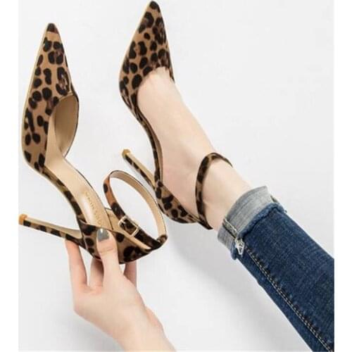 High Heels Women Pumps 10cm 8cm 6cm Stilettos Ladies Shoes Prom Heels Women Sexy Party Wedding Shoes Leopard Big Size 34-41