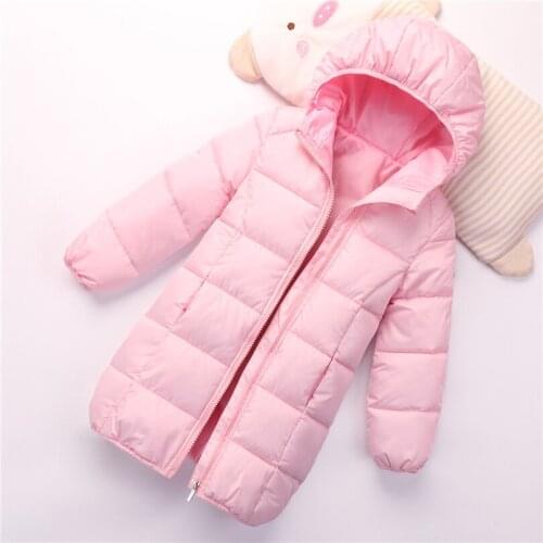Winter Warm Cotton Clothing Boys and Girls Warm Autumn Down Jackets With Hood Girl winter Long Jacket Size 3 4 5 6 Years ZFY153