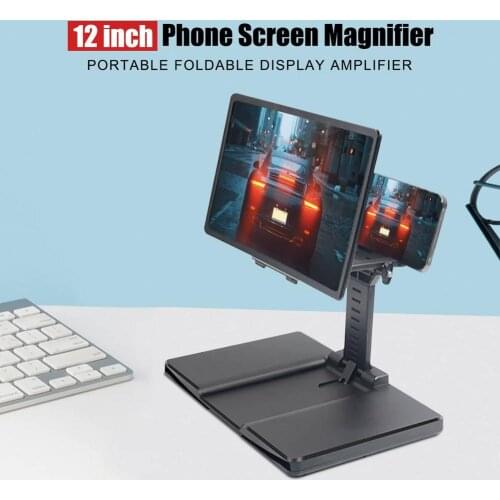 12 Inch 3D Mobile Phone Screen Magnifier Anti-blue Light HD Video Game Amplifier Stand Bracket Movie Magnifying Folding