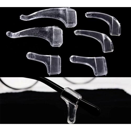 20pcs=10 Pairs 3Sizes Soft Transparent Anti Slip Silicone Eyeglass Eyewear Glasses Ear Hook Temple Tip Holder