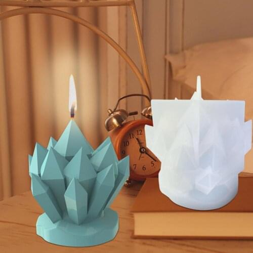 3D Candle Mold Crystal Flowers Shape Mold Non Stick Tear Resistant Reusable Flower Cluster Candle Silicone Mold for DIY Craft