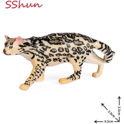 9.5*2.5*3.5CM Children Cognitive Simulation Animal Model Toy Solid Tiger Cat Domestic Cat Pet Plastic Decorative Ornament