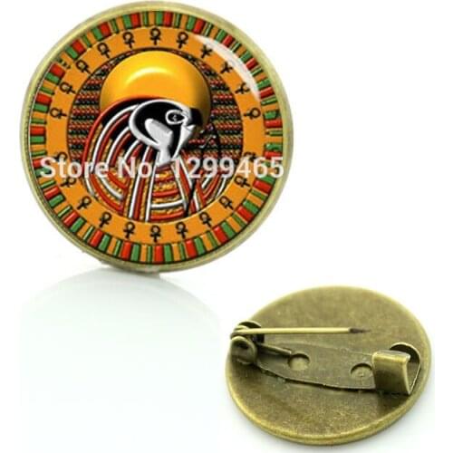 Dress Accessories Egyptian Gods Amon Ra brooches Unique Design The Sun God art picture pin Egyptian Gods badge C 1226