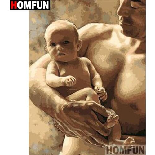 HOMFUN Full Square/Round Drill 5D DIY Diamond Painting "Child character" Embroidery Cross Stitch 5D Home Decor Gift A17866