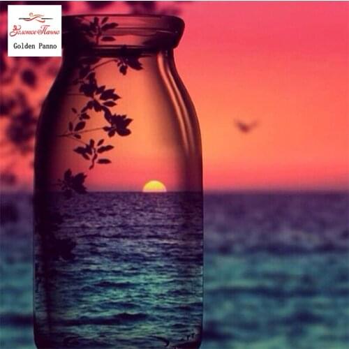 Diamond Painting Full Square 5D Diy Daimond Embroidery Diamant Mosaic Sale rhinestones pictures landscape in the bottle 03