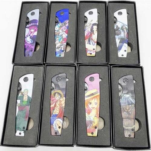 Anime Folding Knife Roronoa Zoro Luffy Nami Usopp Hancock Jackknife Collection Jungle EDC Camping Outdoor Blade