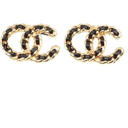 925 Sterling Silver Pin New Personalized Woven Cowhide Ring Fashion Color Earrings Creative Net Red Jewelry