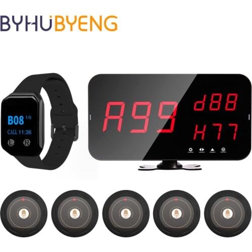 BYHUBYENG Watch Call Waiter System Staff Pager Avisador Camarero Atencion Al Cliente Fast Food Restaurant Equipment