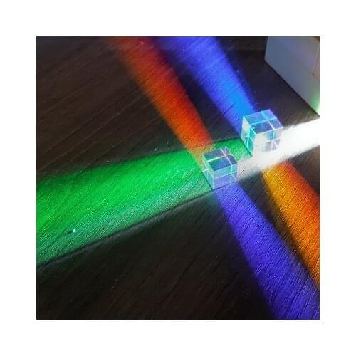 20x20x20mm Optical Dichroic Glass Color Cube Photography Prism Filter Home Decoration Kids Gift Cube Prism Stained Glass