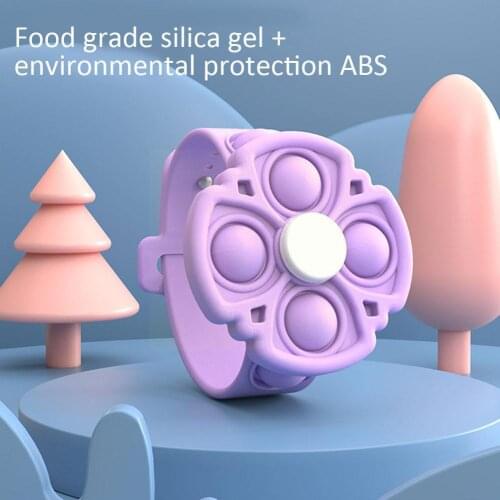 Push Bubble Bracelet Kid Simple Dimple Fidget Spinner Unzip Bracelets Sensory Fidget Silicone Antistress Hand Wristband Toy F4D3