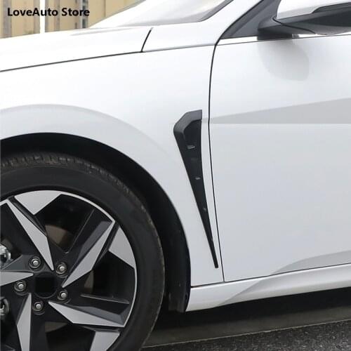For Hyundai Elantra CN7 2020 2021 Car Side Leaf Flank Decorative Label Protection Frame Cover Trim ABS Protective Accessories