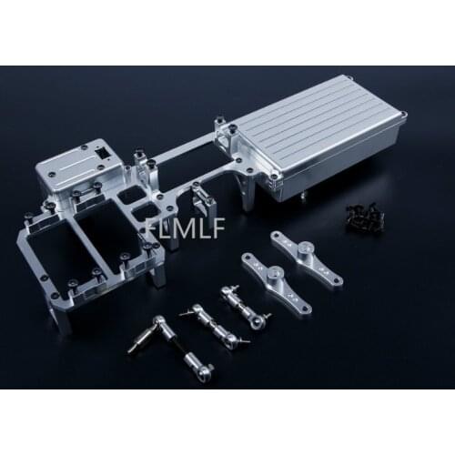 Dual Steering Servo Radio Tray Spare Part Alloy Equipment Box for 1/5 Losi 5ive-t Rovan LT