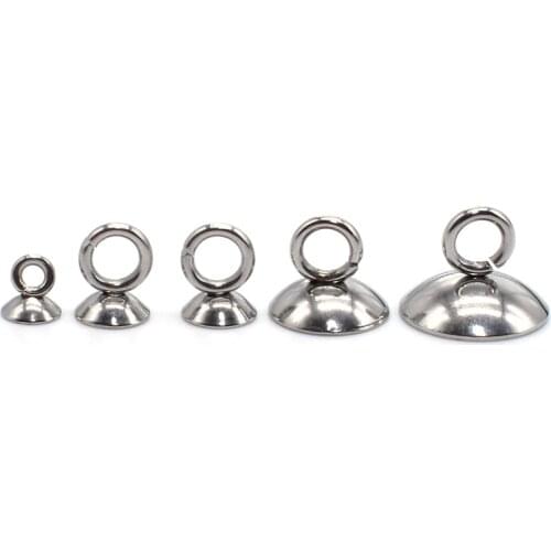 50pcs/lot Stainless steel Hypoallergenic 3/ 4/5 /6 /8 /10mm Glue on Bail Bead Caps Charm Fit DIY Neckace Jewelry Making Findings