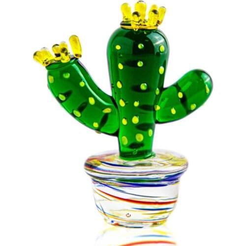 H&D Glass Tabletop Cactus Mini Potted Ornament Tropical Plants Desk Decor Gifts for Kids Office Home Christmas Party Centerpiece