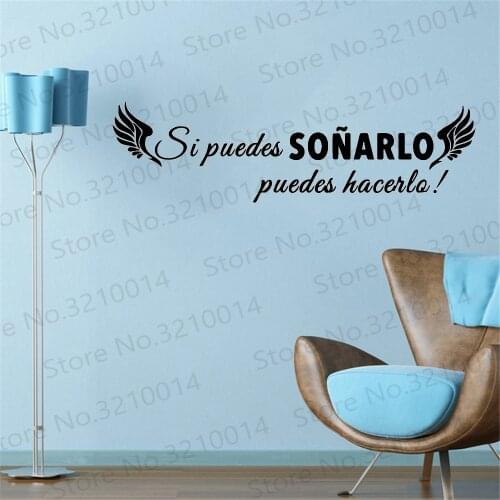 Spanish Quotes Wall Decals If You Can Dream It You Can Do It Motivational Sentences Vinyl Living Room Home Decor Stickers RU294