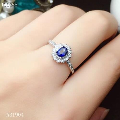 KJJEAXCMY boutique jewelry 925 sterling silver inlaid natural sapphire female luxury ring support detection
