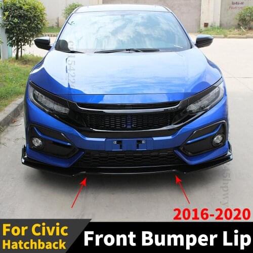 Body Kit Diffuser Spoiler Deflector Exterior Part Guard Front Bumper Lip Chin For Honda Civic Hatchback 2016 2017 2018 2019 2020