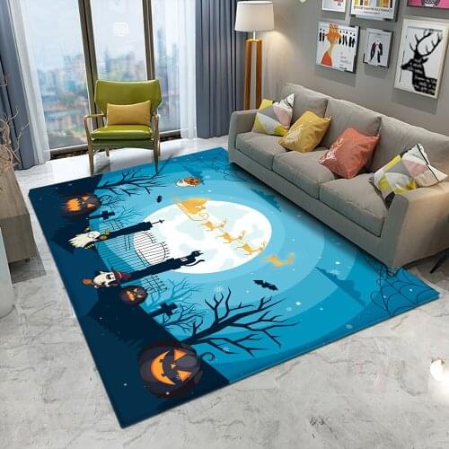 Happy Halloween Pumpkin Pattern Carpet Christmas Tree Santa Decoration Halloween Christmas Decoration Carpet For Bedroom Carpet