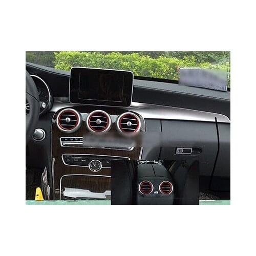 Red AC air Vent Outlet Rings cover Trim 7pcs For Benz C-Class W205 GLC 2014 2015
