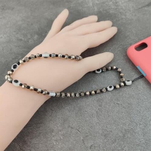 Fashion Universal Phone Charm Strap Crystal Beads Hand Wrist Lanyard for Phones iPhone X Samsung Camera GoPro Keychain