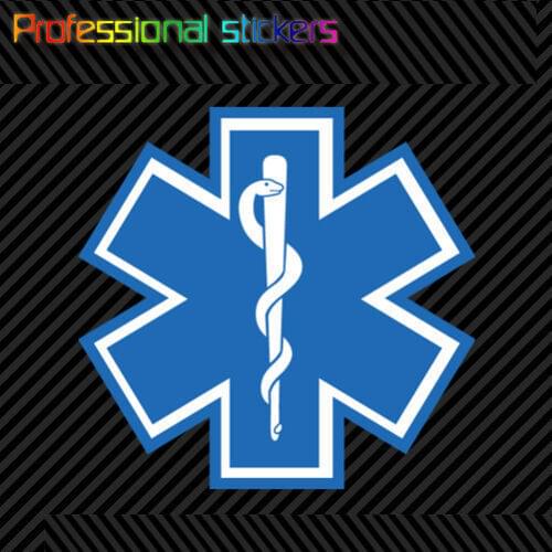 Star of Life Sticker Die Cut Decal Self Adhesive Vinyl EMT Stickers for Motos, Cars, Laptops, Phone