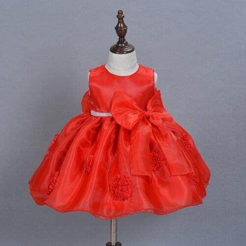 2016 New Baby Girl Dress Holiday Baby Dresses 1 Year Sleeveless Baby Girl Birthday Tutu Dresses Free Shipping