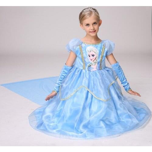New Style Elsa Girl Dress Kids Dresses For Girls Baby Girl Dress Frocks Elbise/Reine Des Neiges Disfraz Infatil/Vstido